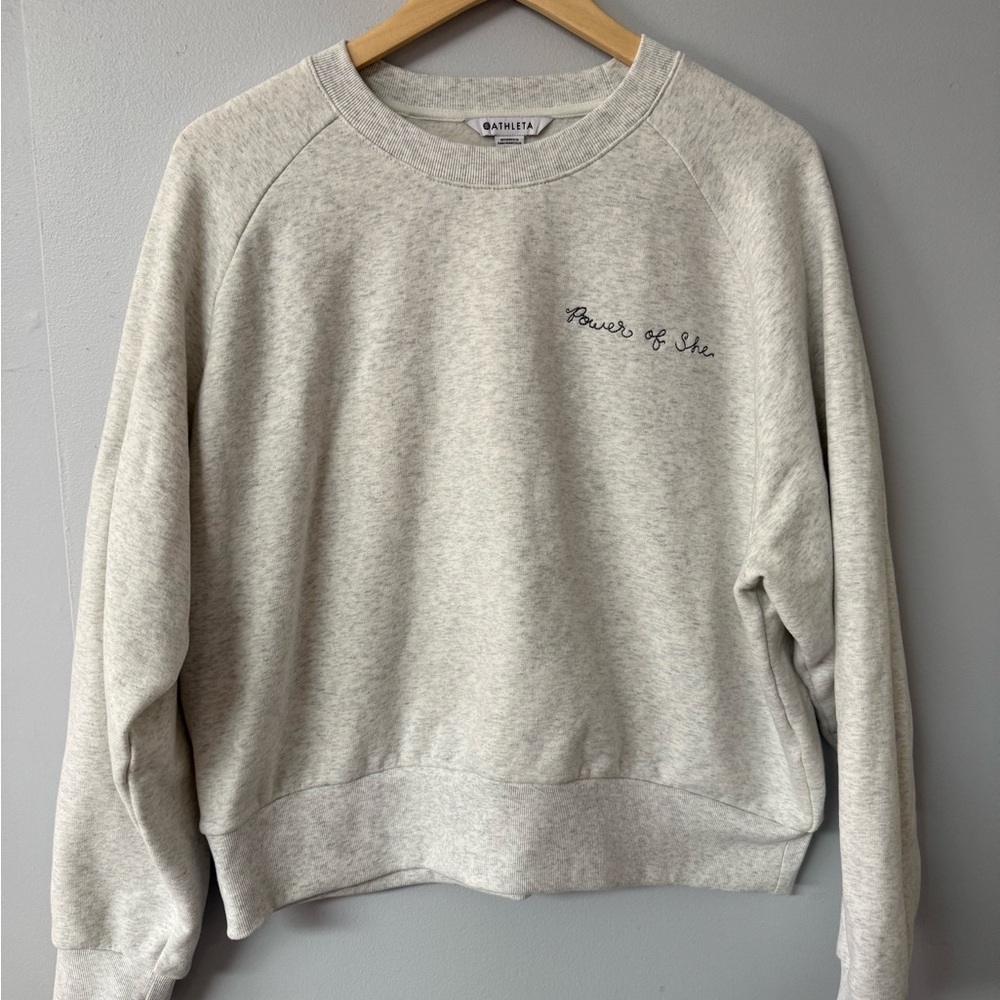 Athleta Gray Crew Neck Sweater